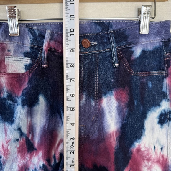 Mother Tie Dye Womens Jeans Sz 24 Slim Straight High Rise Casual Designer Luxury - Picture 7 of 12